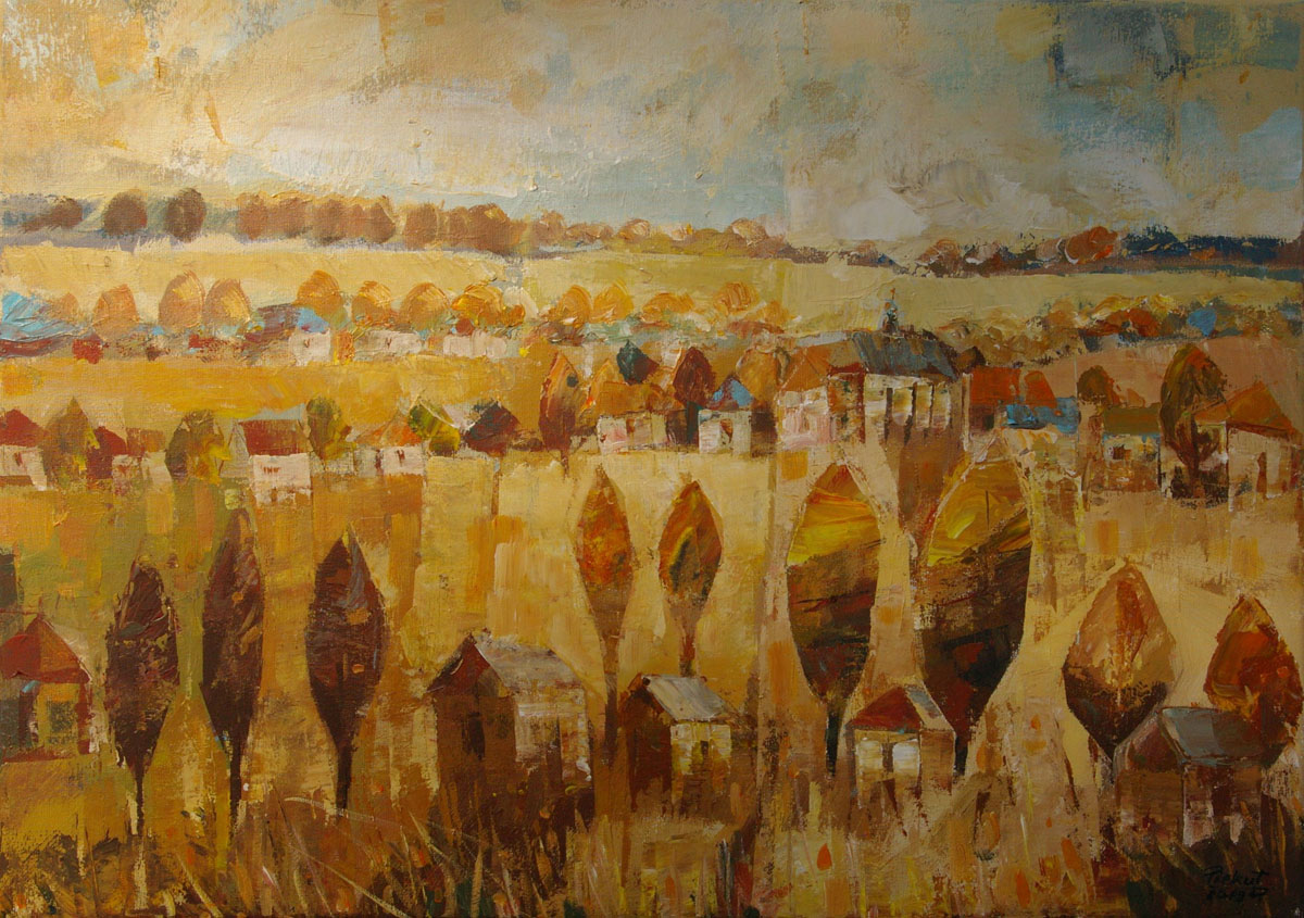 Dariusz Piekut: Roztoczańska Bajka 110 | akryl, płótno, 50 x 70 cm | 2019