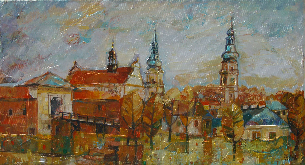 Dariusz Piekut: Zamojska Bajka 122 | akryl, płótno, 21 x38 cm | 2019