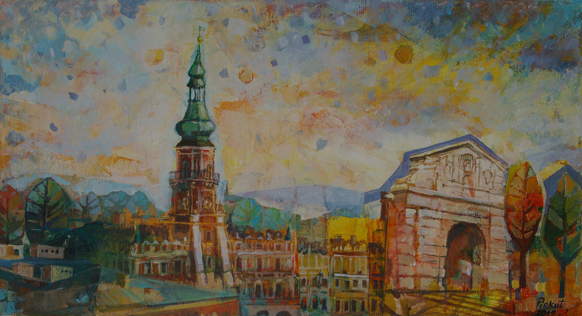 Dariusz Piekut: Zamojska Bajka 123 | akryl, płótno, 21 x38 cm | 2019
