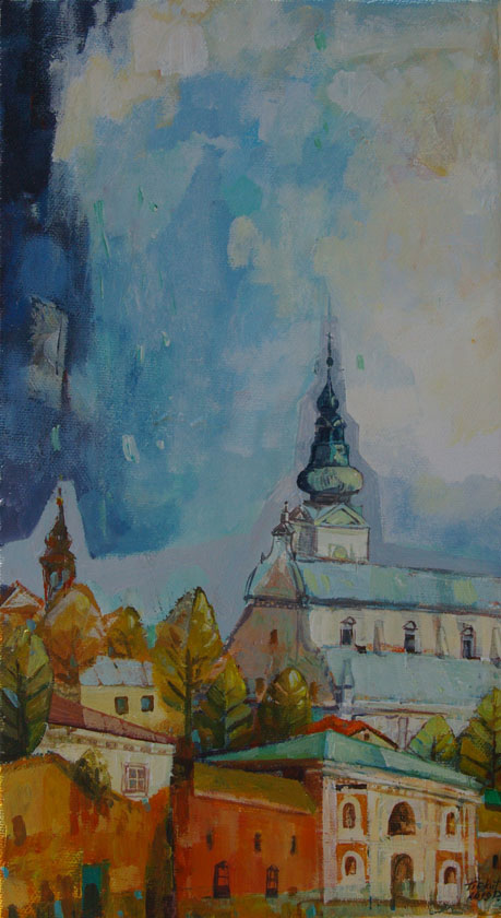 Dariusz Piekut: Zamojska Bajka 124 | akryl, płótno, 38 x21 cm | 2019