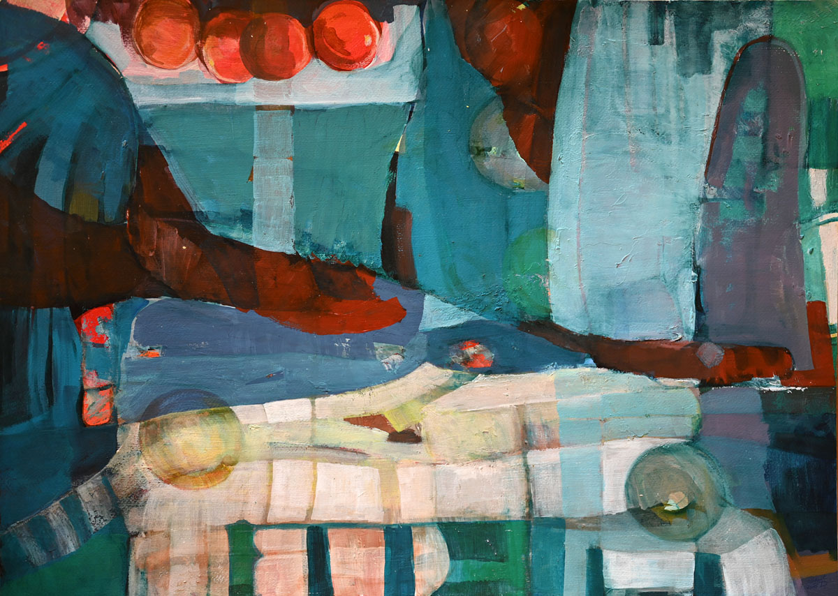 Dariusz Piekut: Gramy o wszystko | akryl, karton, 50 x 70 cm | 1995