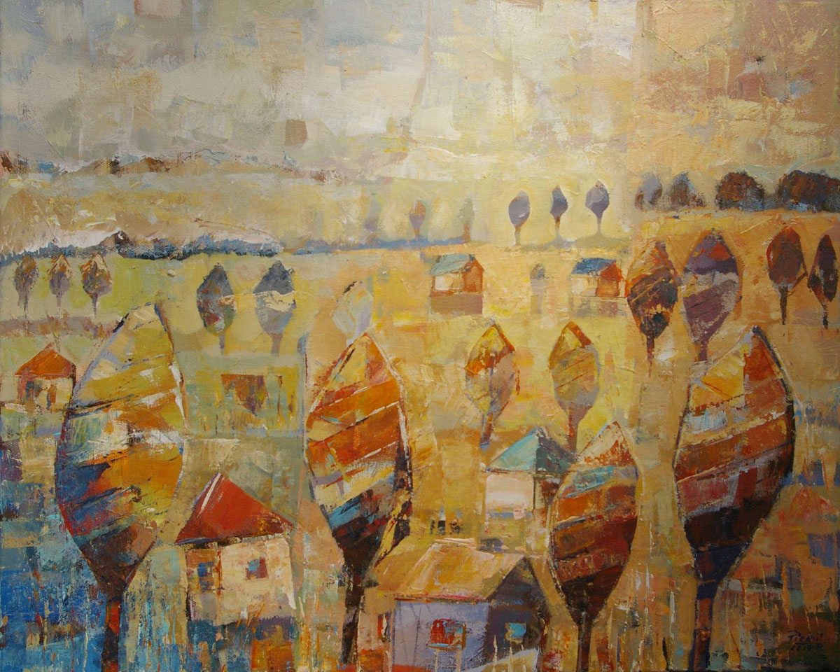 Dariusz Piekut: Na Roztoczu 104 | akryl, płótno, 50 x 61 cm | 2019