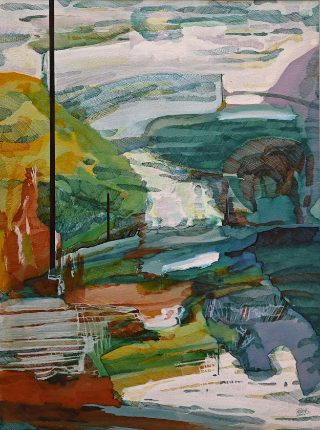 Dariusz Piekut: Pejzaż III | tech. mieszana, karton, 37, 5 x 28 cm | 1995