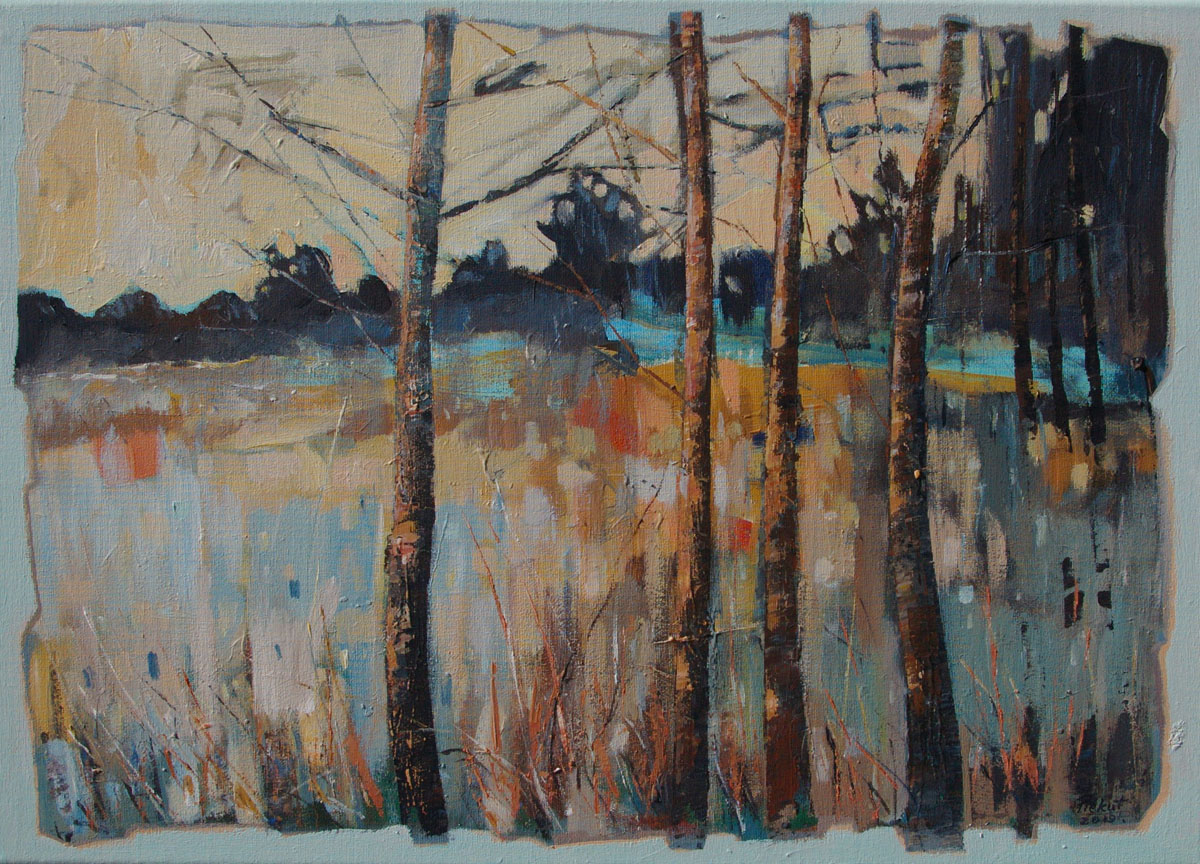 Dariusz Piekut: Roztoczanska impresja IV | akryl, płótno, 50x 70 cm | 2019