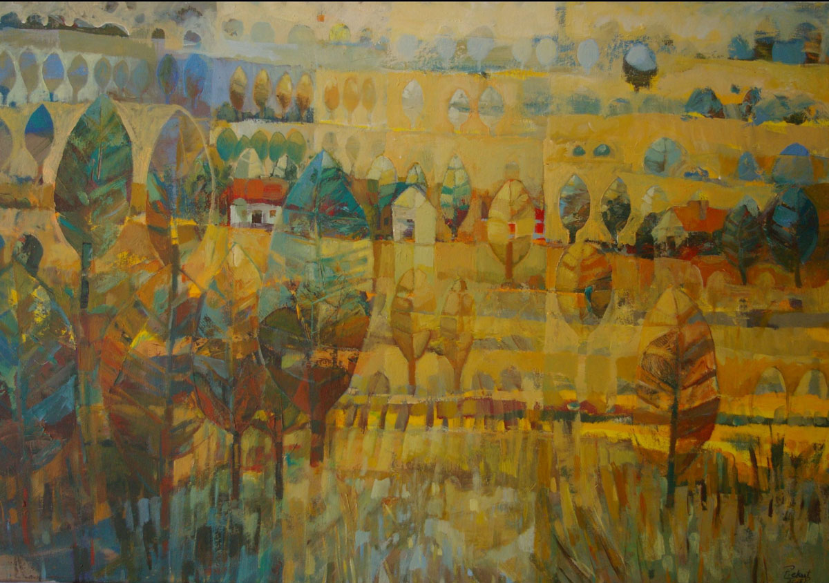 Dariusz Piekut: Roztoczańska Bajka 66 | akryl, płótno, 70x100 cm | 2018