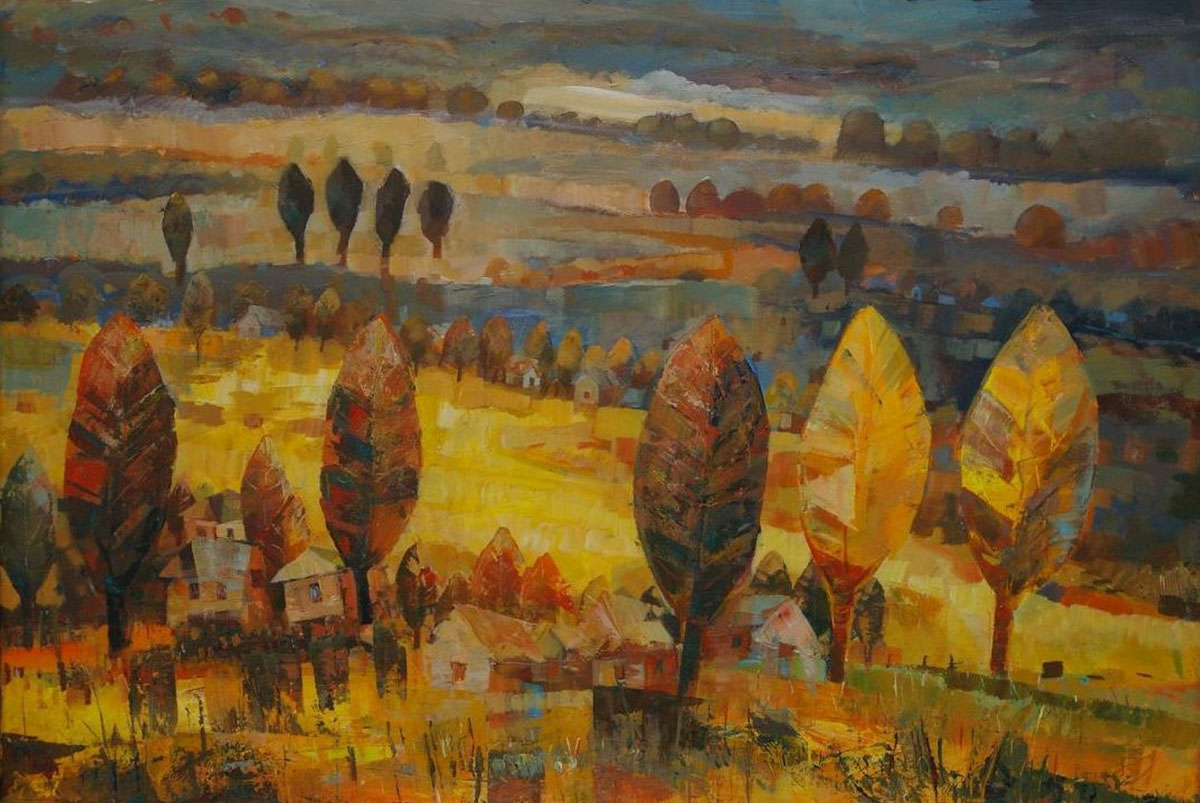 Dariusz Piekut: Roztoczańska Bajka 67 | akryl, płótno, 70x100 cm | 2018