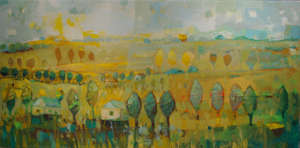 Dariusz Piekut: Roztoczańska Bajka 111 | akryl, płótno, 40 x 80 cm (1) | 2019