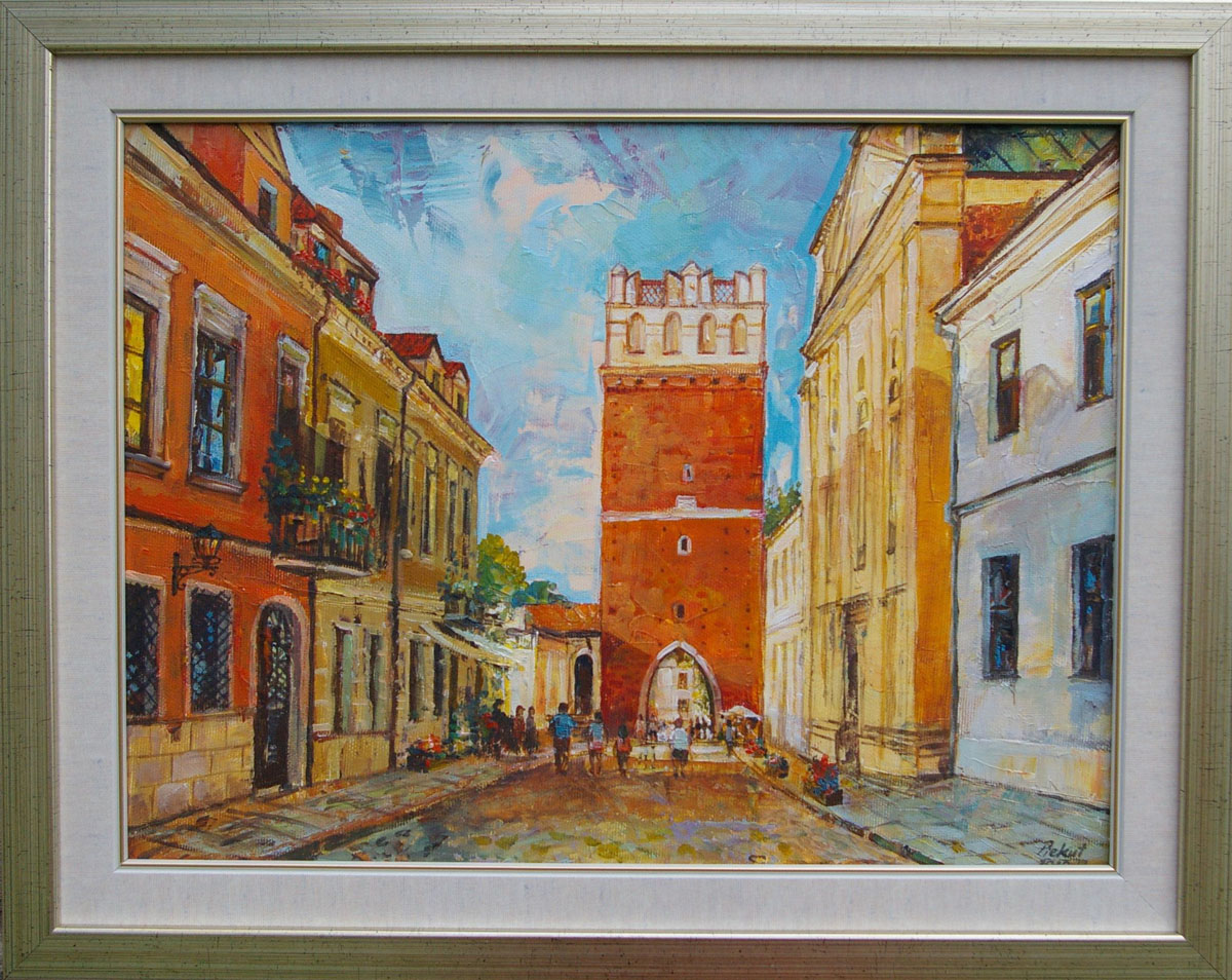 Dariusz Piekut: Sandomierz | akryl, płótno, 30 x 40 cm | 2020
