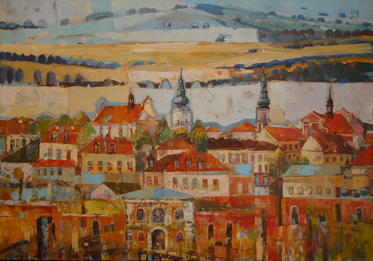 Dariusz Piekut: Zamojska Bajka | akryl, płótno, 70 x 100 cm | 2020